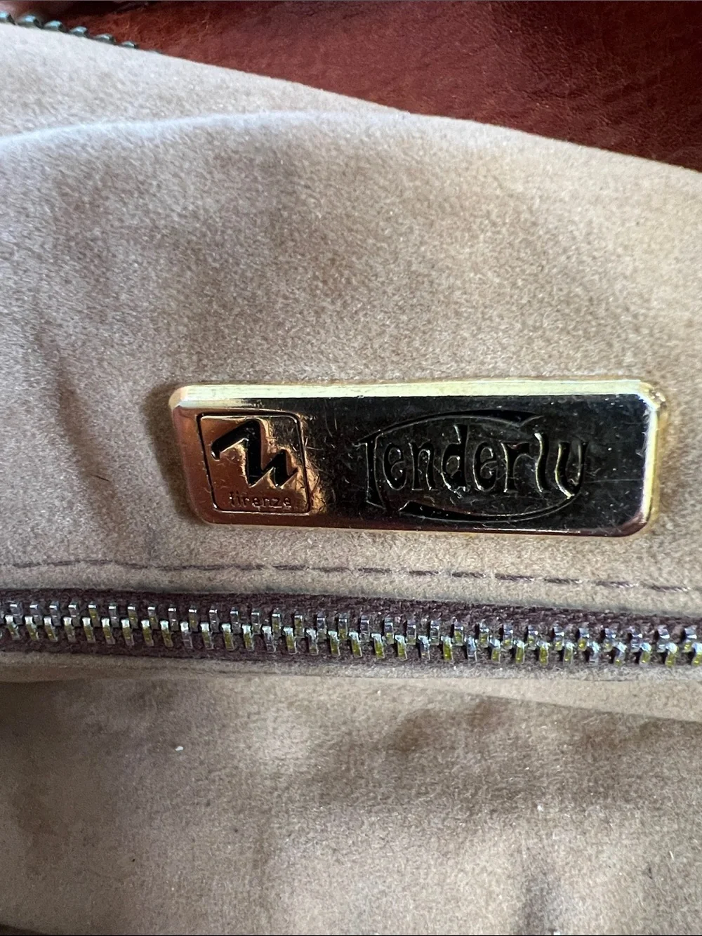 Tenderly Firenze Brown Leather Shoulder Bag Handbag Satchel Vintage Style